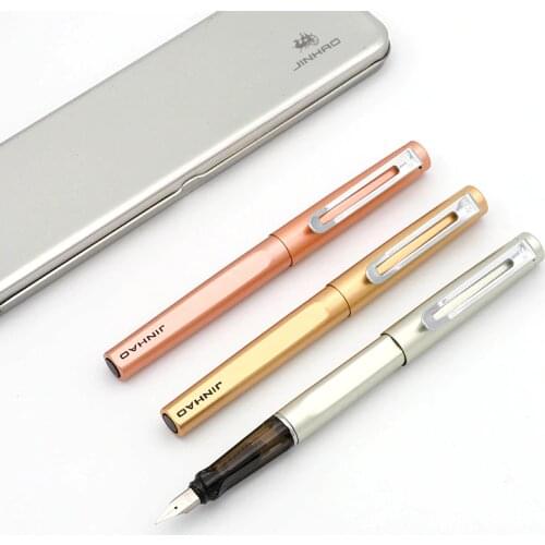 Fountain Pen Jinhao Luxury Metal Ink Pen dolma kalem Stylo Plume Caneta Tinteiro Office supplies boligrafos de marca lujo