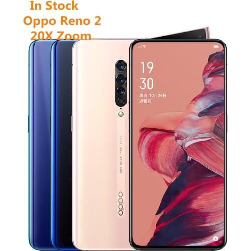 New Original Oppo Reno 2 20x zoom Mobile Phone Snapdragon 730 6.5" 2400X1080 8GB RAM128GB ROM 5 Cameras VOCC 3.0 Fingerprint