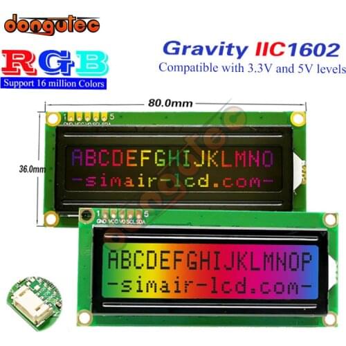 Grove 162 16X2 1602 3.3-5V Serial IIC I2C FSTN Positive Negative Character LCD Module Display Screen LCM Panel w/ RGB Backlight