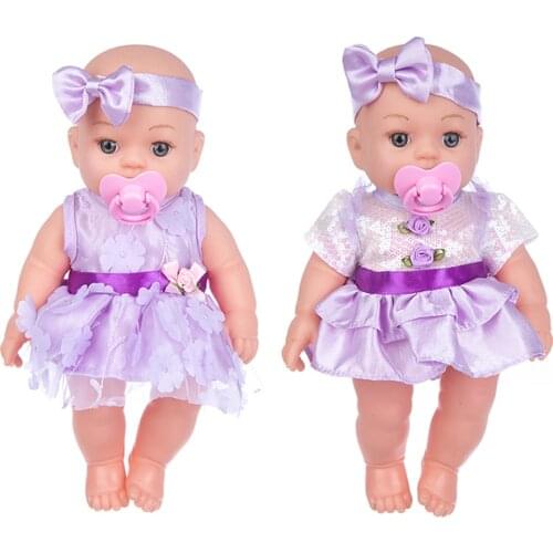 12 Inch Bald Head White Baby Full Body Vinyl Soft Simulation Toddler Bath Toy Boys Girls Rebirth Doll Infant Soothing Doll