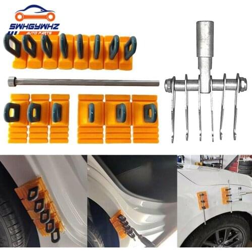 Paintless Glue Puller Tabs Dent Car Repair Tool Vehicle Dent Removal Repairing Tool Set Orange Dent Puller Kit