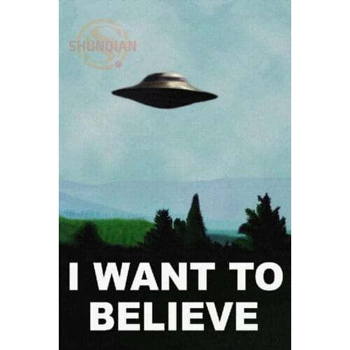 X Files I Want To Believe TV Poster Print Silk Fabric Print Poster Print Cloth Fabric Wall Poster Custom Satin Poster CD&43