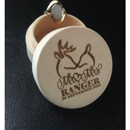 Customize Buck and Doe rustic Wooden Wedding proposal Couples Ring bearer Boxes engagement party favors Gift for Couples