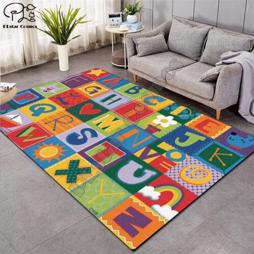Educational floor playmats kids 3D Print Carpet Hallway Doormat Anti-Slip Bathroom Carpets Kids Room Absorb Water Kitchen-5