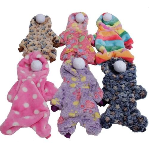 Dog Clothes for Small Dogs Pet Dog Cotton Clothes Fur Ball Flannel Material Autumn and Winter Pet Clothes Dog Coat