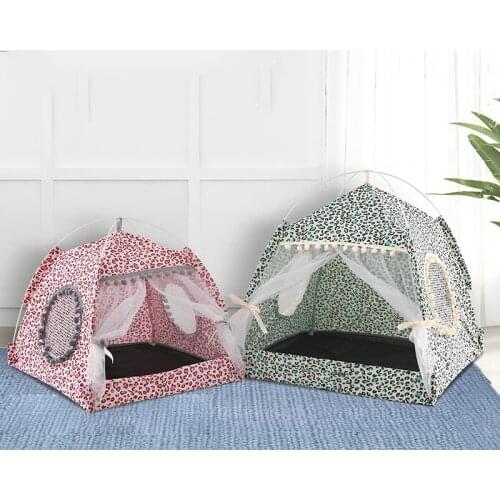 Portable Foldable Cute Pet Dogs Tent Outdoor Indoor Tent For Kitten Cat Small Dog Puppy Kennel Room Cats Nest House