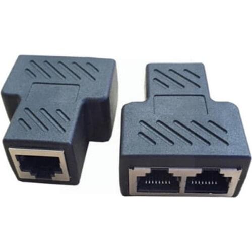 1 To 2 Ways RJ45 Female Splitter LAN Ethernet Network Double Socket Splitter Cable Connector For Laptop Docking Adapter Por M9S4