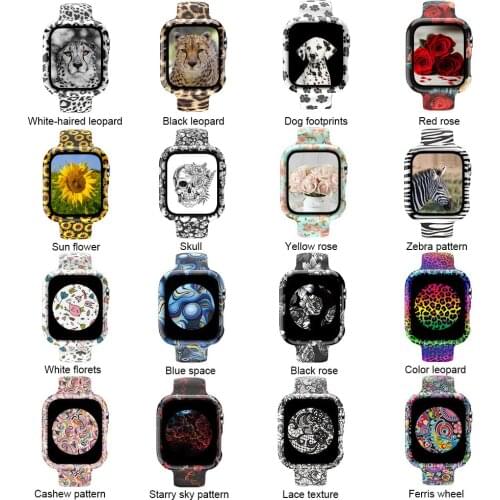 Colorful flower silicone strap for Apple watch 6 se 5 4 3 2 40mm 44mm sports band for Iwatch series 38mm 42mm Rubber Watchband