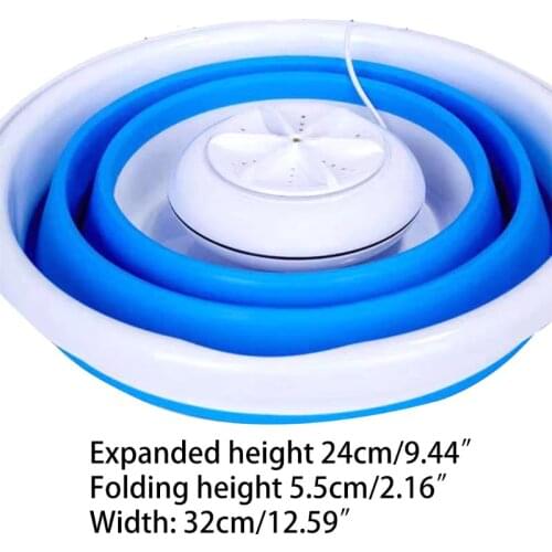 Foldable Mini Washing Household Machine Rotating Ultrasonic Turbines Washer USB Charging Laundry Clothes Cleaner for Home Travel