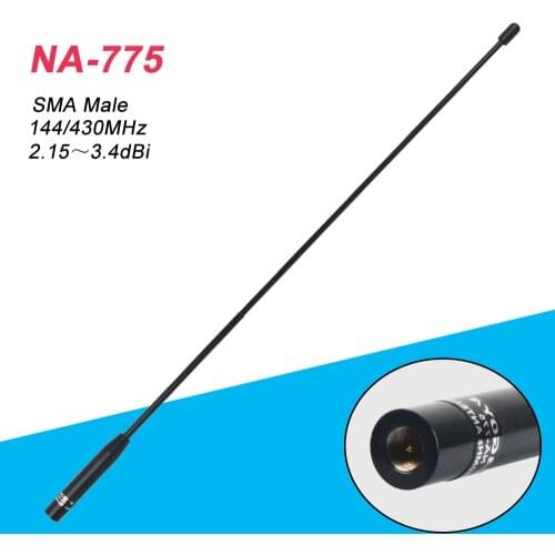 Original Nagoya NA-775 Dual Band SMA-M Male Antenna for Yaesu Vertex VX-3R VX-7R ZT-2R PX-2R UV-985 TH-UVF8D TH-UV8000D