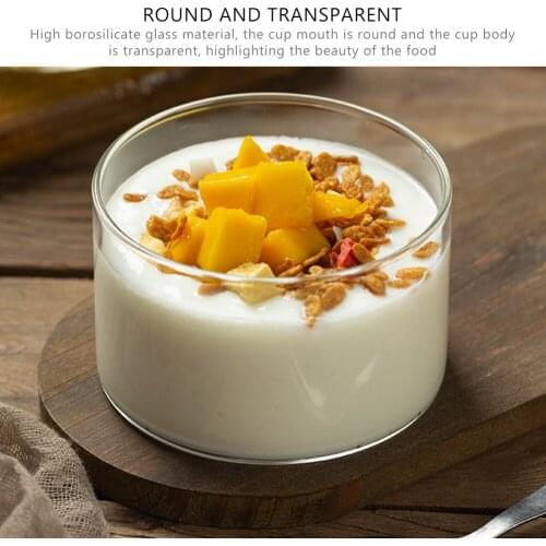 Heat-resistant Glass Cup Oatmeal Breakfast Fruit Salad Milk Glass Bowl Handmade Healthy Drink Mug Tea Mug Transparent Dinnerware