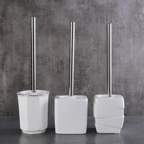 NEWYEARNEW Ceramic Base Toilet Brush Holder Creative Styling WC Clean Tool Washing Room Bathroom Wedding Gifts