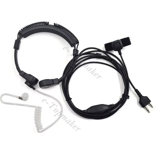 XQF Military Throat Microphone Headset Earpiece Mic PTT for Midland Two Way Radio G5 G7 G9 75-785 75-786 75-810 Walkie Talkie