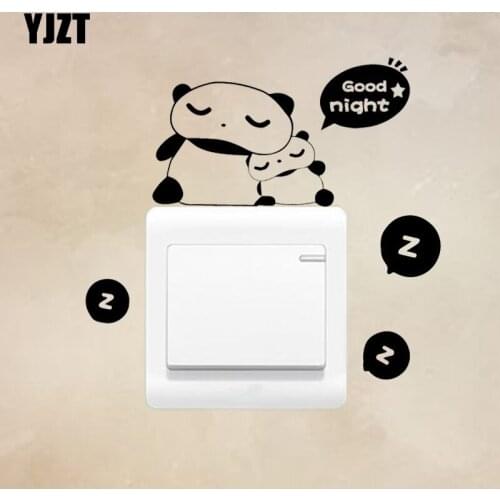YJZT Animal Children Room Decor Switch Sticker Art Creative Vinyl Wall Decal Sleeping Panda 17SS0331