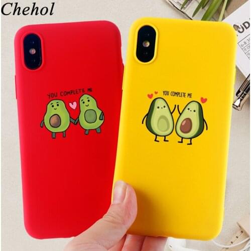 Funny Cartoon Phone Case for IPhone 11 Pro X XS MAX XR 8 7 6s Plus Case Avocado Soft TPU Silicone Box Back Cover Accessories