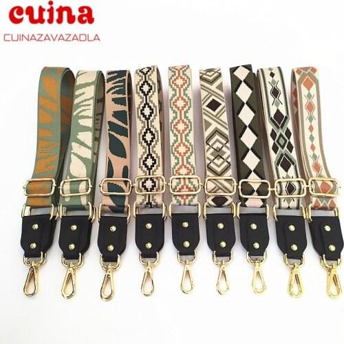 Jacquard Women Handbag Belt Wide Shoulder Crossbody Bag Straps Replacement Strap Accessory Bag Part Adjustable Belt For Bags