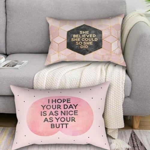 Golden Fashion Simple Cushion Rectangular Pillow Seat Decorations Pillows Room For Living Accessories Sofa 30*50 Throw Home V1N8