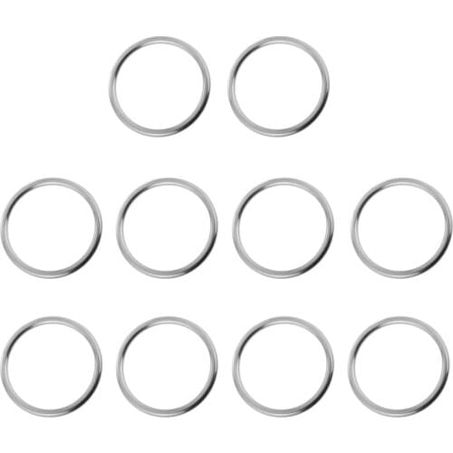 10 Pieces/ Set Durable Napkin Rings Seamless Welded 304 Stainless Steel Webbing Strapping Round O Rings 3mm x 25mm