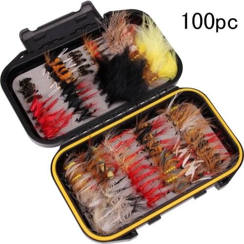 100Pcs Fly Fishing Flies Trout Lures Fishing Tackle Fly Fishing Flies Artificial Fish Bait for Trout Fishing