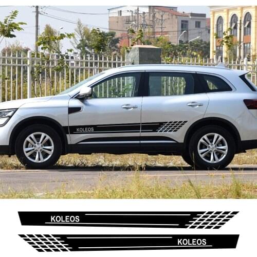 2PCS Car Styling Vinyl Film Reflective Decals Door Side Skirt Stickers For Renault Captur Kadjar Koleos Auto Decor Accessories