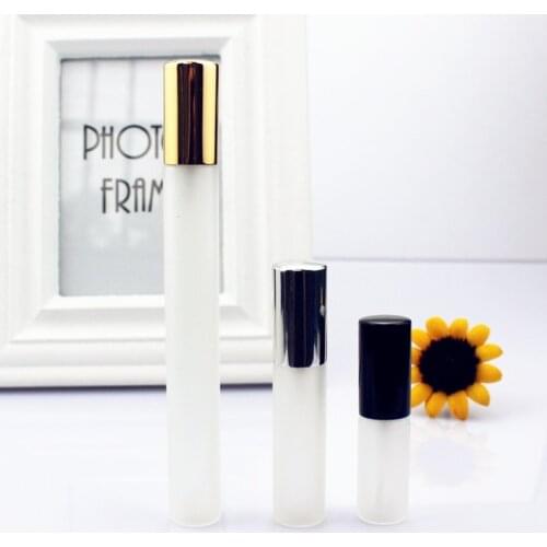 30pcs/lot 20ml Frosted Glass Spray Bottle Refillable Perfume Atomizer Mini Sample Bottle Thin Glass Bottle with Gold Silver Cap