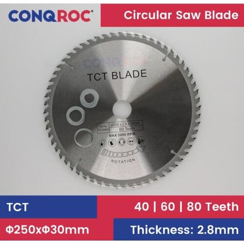 250x30mm TCT Circular Saw Blade Woodworking Cutting Disc Carbide Tipped Wood Saw Blade