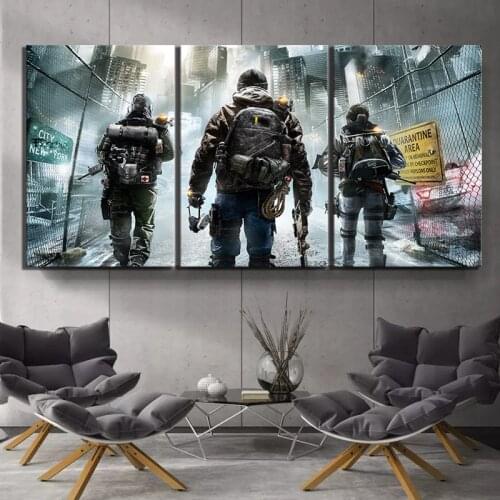 3 Piece Tom Clancys The Division Video Game Poster HD Wall Pictures Canvas Art for Home Decor Wall Art