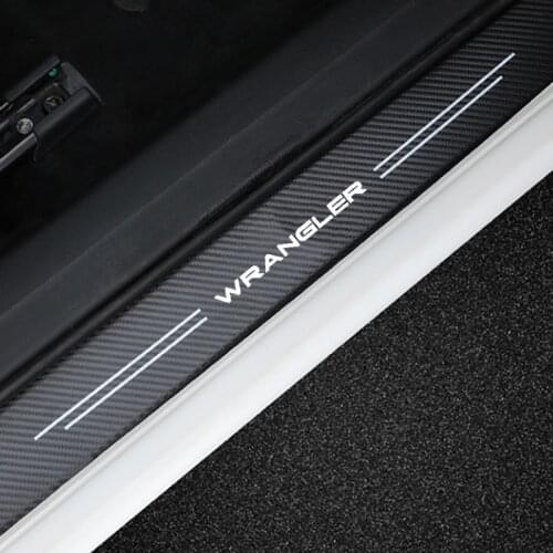 4X For Jeep Wrangler JK JL TJ YJ 2011 2010 2009 2008 2007 2006 2005 2004 2003 2002 Car Door Threshold Sticker Tuning Accessories