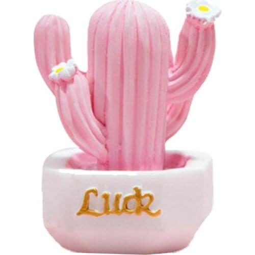 50% Hot Sale Miniature Decor Eye-catching Exquisite Resin Creative Cactus Shape Miniature Display for Home Decoration