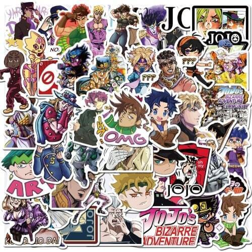 50PCS/Pack Japan Anime JoJo Stickers Bizarre Adventure DIY Decal Laptop PC Phone Guitar Suitcase Luggage Sticker Kid Toy