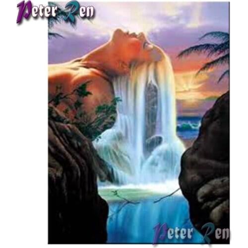 5d Diamond Painting Waterfall woman diamond Embroidery Diy full Square/round Mosaic Picture Rhinestone art Home Decoration