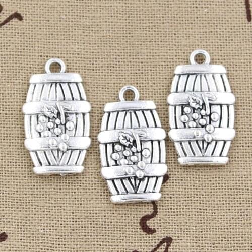 6pcs Charms Wine Barrel Cask 25x14mm Antique Tibetan Pendant Findings Accessories DIY Vintage Choker Handmade Jewelry