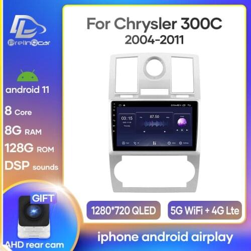 Prelingcar Android 10 For Chrysler 300C 2004-2011 Car Radio Multimedia Video Player GPS Navigation NO DVD 2 Din Octa-Core