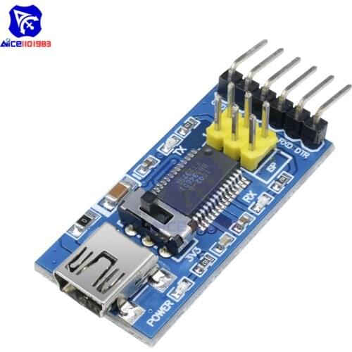 Diymore Basic Breakout Board FTDI FT232RL FT232 USB to TTL Serial Adapter Converter Switch Module for Arduino 3.3V 5V Mini USB