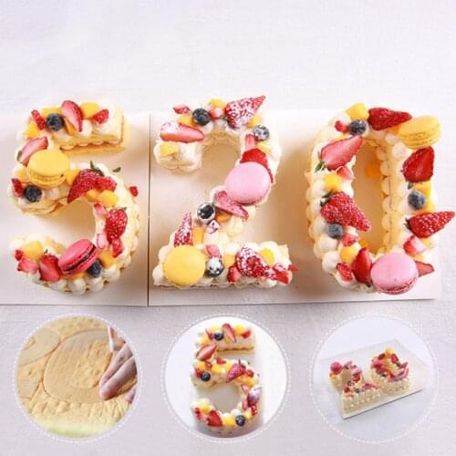 Letters Numbers Shape Cake Embossing Acrylic Mold Cutter Decorating Stencil Sugar Cake Digital Stamper Cutter Fondant Mould