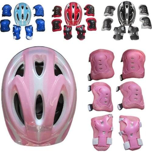 7pcs Kids Cycling Safety Helmet Bike Scooter BMX Skateboard Skate Stunt Bomber Cycling Helmet for Cycling Skateboarding
