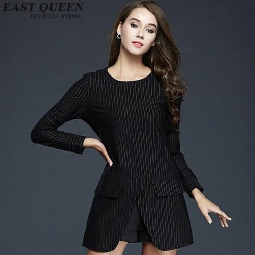 Office uniform designs women striped clothes women business dresses formal office strip formal dresses office KK1197