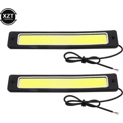 190x35mm DRL Daytime Running Light Fog Lights 2Pcs Super Bright Flexible Waterproof COB Straight Driving White Car Styling