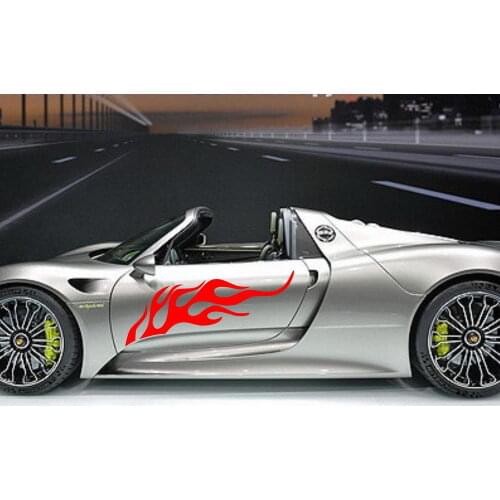 HotMeiNi 110CM*29CM 2 X Car Racing Crazy Flames Door Decals Motor Sticker Graphics Car Stickers