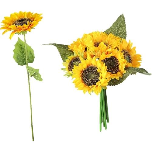 Bouquet Simulated Sunflower Blossom Fake Flower Artificial Flowers Natural Party Living Room Decoration Silk Office Sunflowers