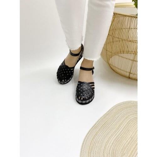 Ülkü Yaman Collection - Black Women Genuine Leather Sandals 2020 Women Sandals Summer Shoes