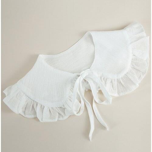 Korean Women Shirt Detachable Collars Girls White Lapel Fake False Collar Decor Necklace Choker Blouse Tops Neck Shawl Bowtie