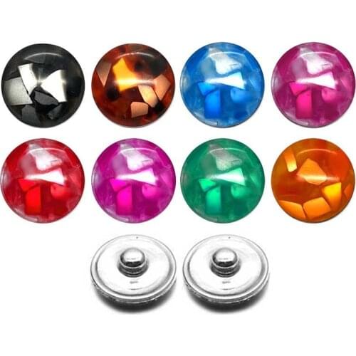 Hot Silicone 18mm Acrylic Resin Uneven Resin Snap Button 026 Fit Charm Interchangeable Bracelets Jewelry For Women Accessories
