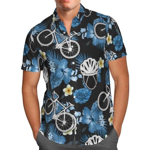 2021 Fashion Bike 3D Printing Summer Breathable Hawaii Beach Shirt Mens Short Sleeve Shirt Oversized 5XL Streetwear Tops