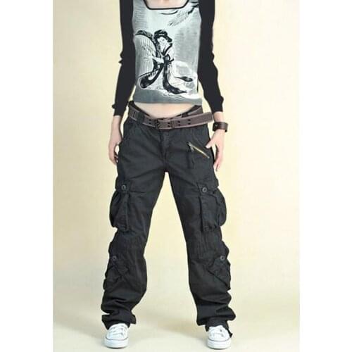 Male and Female Trousers Women Cargo Pants Mens Joggers Brands Hip Hop Harem Black Jeans Many Pockets Loose Pants