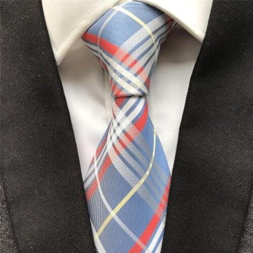 10 cm Width Mens Ties Jacquard Woven Handmade Neck Tie Classic Plaids Neckties for Men