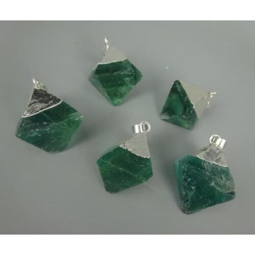 Natural Fluorite Pendant Crystal Gems Stone Green Fluorite Bracelet Chlorophane Men Pendant Drupelets Wheel Energy Stone