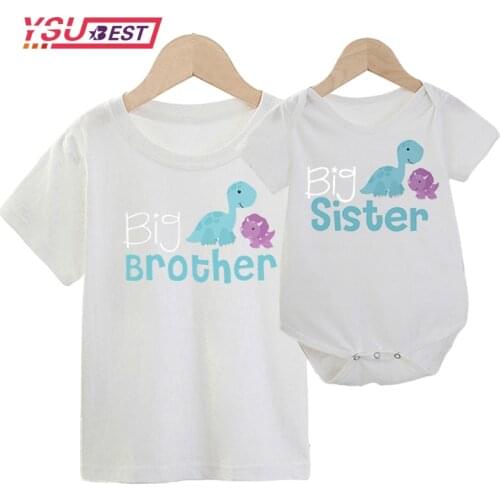 New Family Matching Clothes Fashion Dinosaur Tshirt Mom And Me Outfits Father Son Big Brother Big Sisteer Baby Boy Kids Clothing
