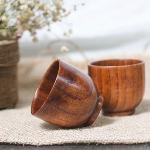 New Small Traditional Handmade Natural Solid Wood Wine Cup Wooden Tea Drinking