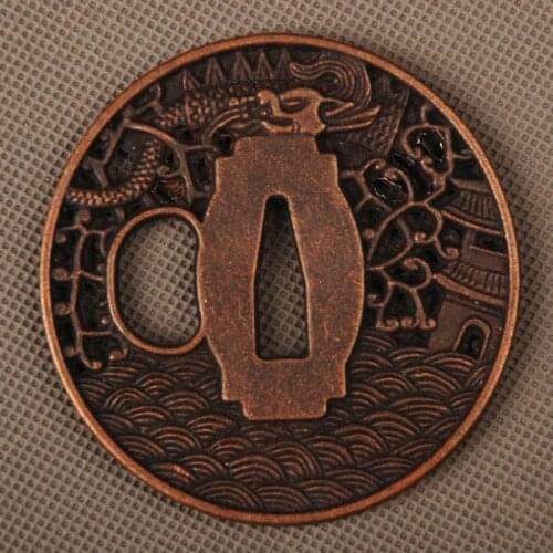 New Delicate Pattern Carved Sword Fitting Alloy Tsuba Hand Guard for Samurai Sword Japanese Katana or Wakizashi Nice Metal Craft